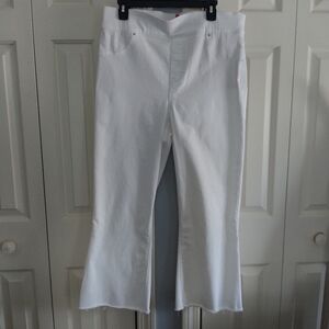 SPANX White Slim Panel Ankle Raw Hem Jegging Jeans 1X